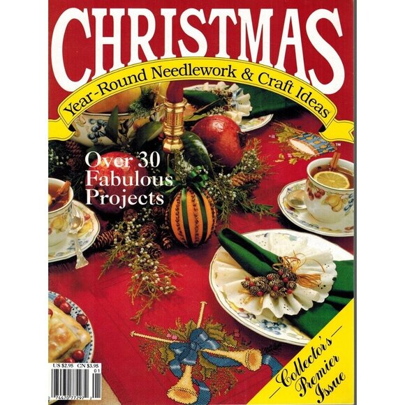 CHRISTMAS YEAR-ROUND NEEDLEWORK & CRAFT IDEAS PREMIER ISSUE, VOL. 1, NO. 1 - Picture 1 of 12